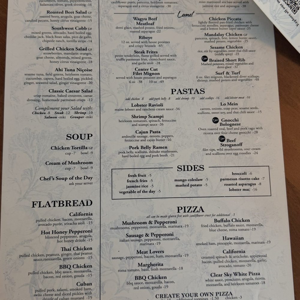 Clear Sky Cafe - Menu - New American Near Me - Clearwater, Florida
