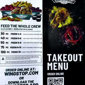 Wingstop - To go menu (outside pamphlet) - Chicken Wings Near Me - Thomasville, North Carolina Wingstop - To go menu (outside pamphlet) - Chicken Wings Near Me - Thomasville, North Carolina
