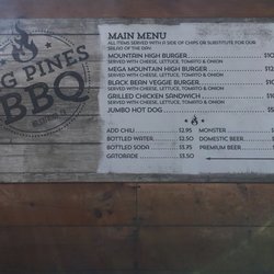 Big Pines BBQ - The menu is simple but perfect for a quick bite