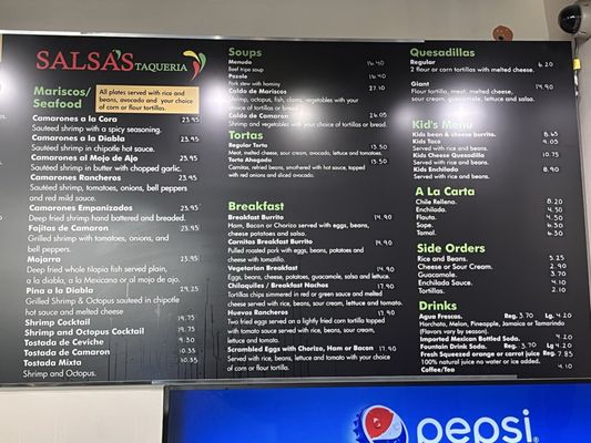 Menu photo 2 Salsa's Taqueria Folsom, CA