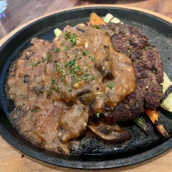 Perry's Steakhouse & Grille - Gilbert - Vegan jackfruit chopped steak with mushroom gravy and vegetable trio. So delicious! - Steakhouses Near Me - Gilbert, Arizona