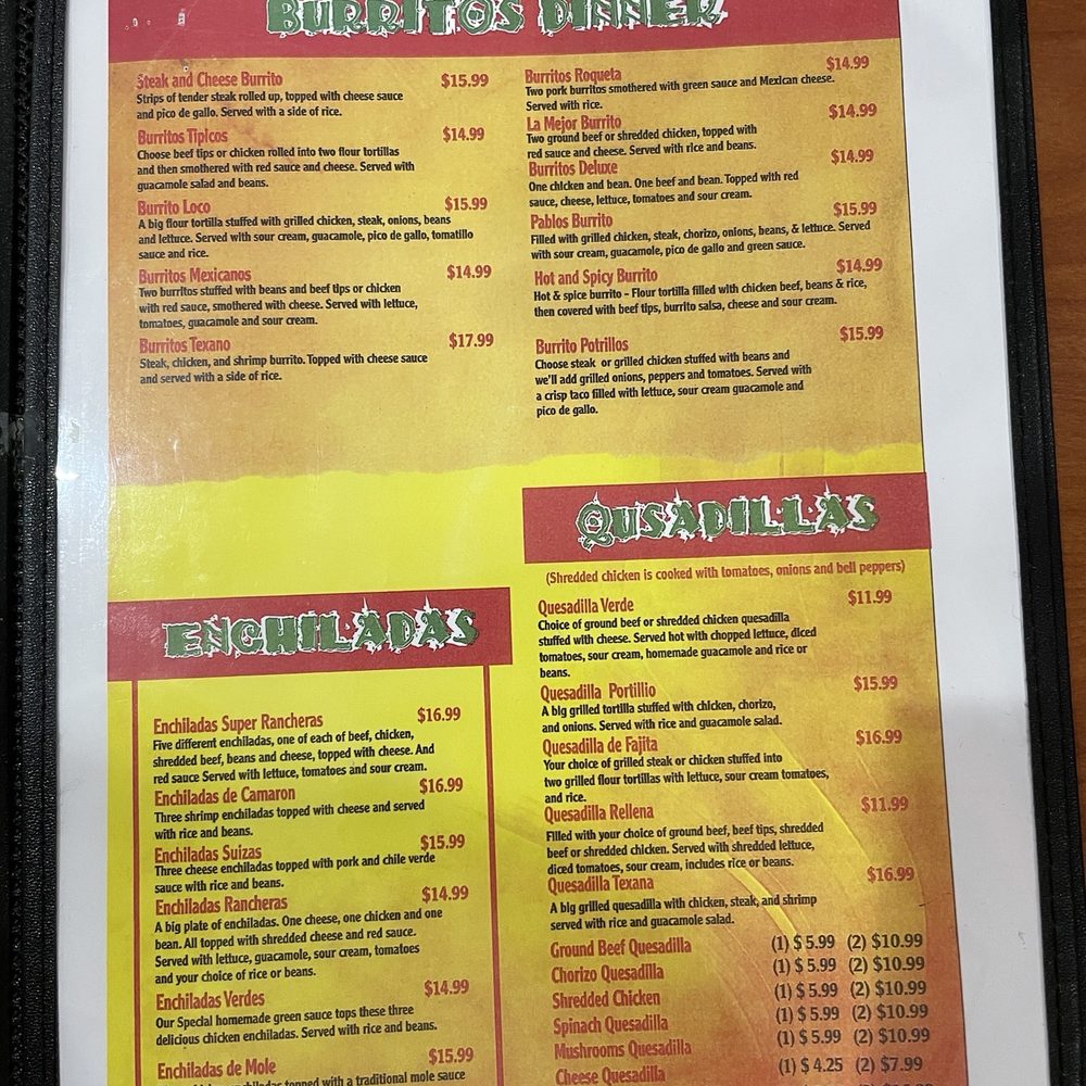 Los Potrillos - Menu - Mexican Near Me - Lafayette, Indiana
