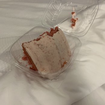 Champy's Famous Fried Chicken - Huge piece of strawberry cake to-go. Tasty, but could've been fresher. - Southern Near Me - Muscle Shoals, Alabama