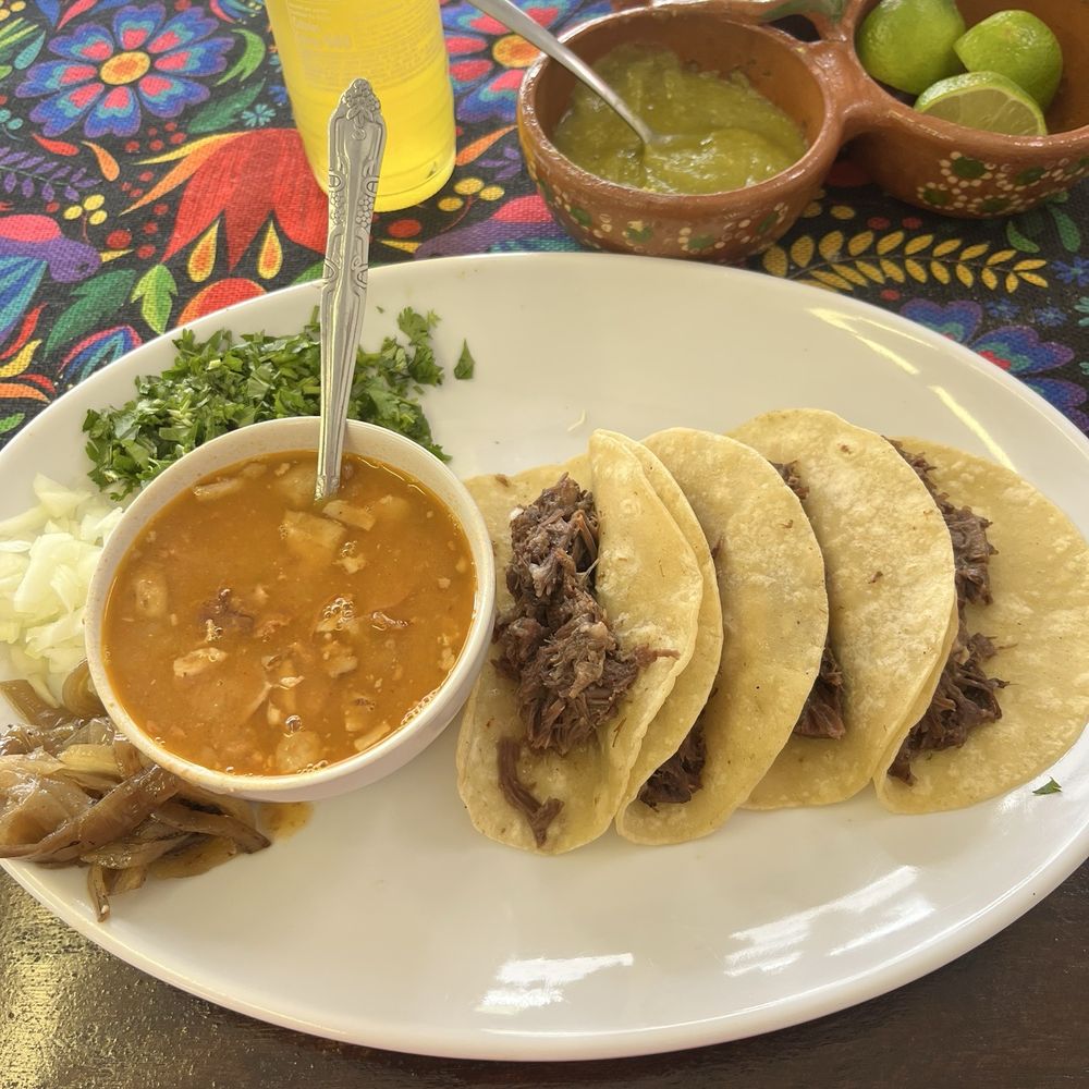 Taqueria La Piedad - Tacos de barbacoa with charro beans and pineapple soda. Asked for cilantro & onion on the side. - Breakfast & Brunch Near Me - Springtown, Texas Taqueria La Piedad - Tacos de barbacoa with charro beans and pineapple soda. Asked for cilantro & onion on the side. - Breakfast & Brunch Near Me - Springtown, Texas