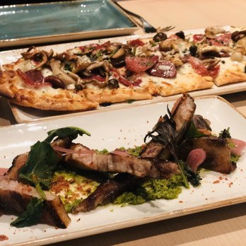 The Bistro Edgewood - Pork belly appetizer (AMAZING) and sausage + salami flatbread - New American Near Me - Stateline, Nevada The Bistro Edgewood - Pork belly appetizer (AMAZING) and sausage + salami flatbread - New American Near Me - Stateline, Nevada
