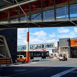 Aeroporto di Catania - It's interesting to see CTA's jetways in different states of use, with the one beyond clearly boarding passengers.