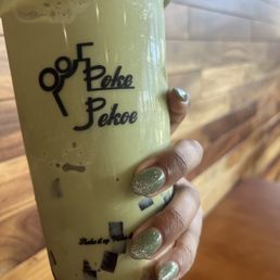 Blended Matcha with Coffee Jelly Blended Matcha with Coffee Jelly