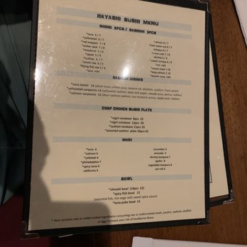Hayashi Japanese Restaurant - Menu - Sushi Bars Near Me - Raleigh, North Carolina