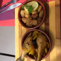 La Voute - Tapas.... Pilon de poulet et brochette de moules