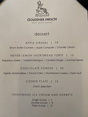 Menu photo 3 Goldener Hirsch Restaurant Park City, UT