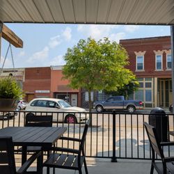 Hoosier Routes - Outside patio on the parking lot and the street