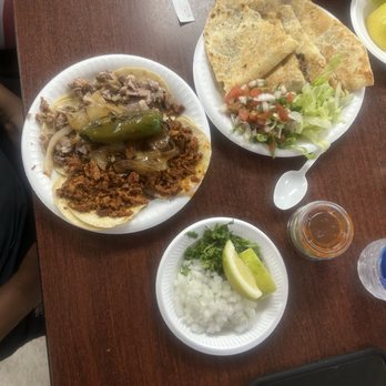 Tacos Pancho - Good portions. grand daughter loves quesadillas. And asada tacos.  I like carnitas wife like pastor tacos. Flavor is good. - Mexican Near Me - Fresno, California