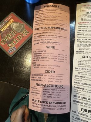 Menu photo 3 Triple Rock Brewery & Ale House Berkeley, CA Menu photo 3 Triple Rock Brewery & Ale House Berkeley, CA