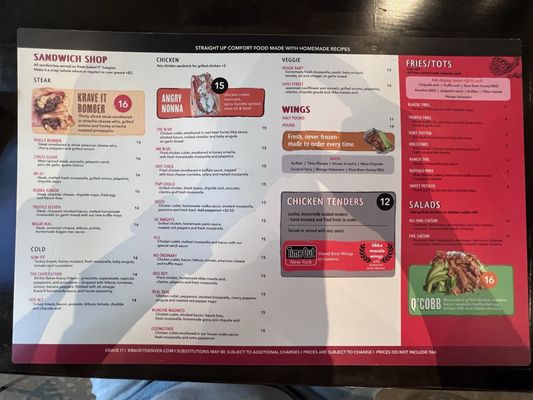 Menu photo 2 Krave It Pizza & Sandwich Joint & Bar Denver, CO Menu photo 2 Krave It Pizza & Sandwich Joint & Bar Denver, CO