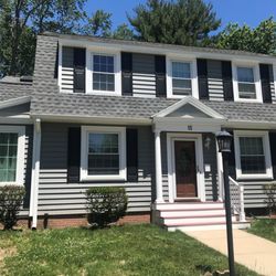 O'Sullivan Installs - Sterling Gray, with Glacier White trim, solid black shutters