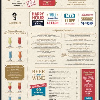 Orleans Seafood Kitchen - Drink menu & Happy Hour 2022 - Cajun/Creole Near Me - Katy, Texas