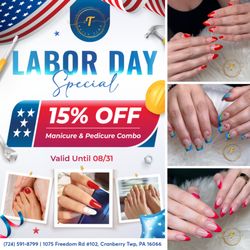 Nails Time - LABOR DAY SPECIAL 

 Pamper yourself this Labor Day with our special offer at Nails Time! 
 Enjoy 15% OFF our Manicure & Pedicure Combo