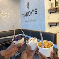 Dandy's Artisan Ice Cream - Ube, Red Velvet, Vanilla Bean w/ Candy