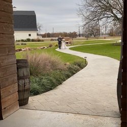 Morgan Creek Barn - It's a long walk from where the reception area is barn in the foreground to the wedding Pavilion outdoors
