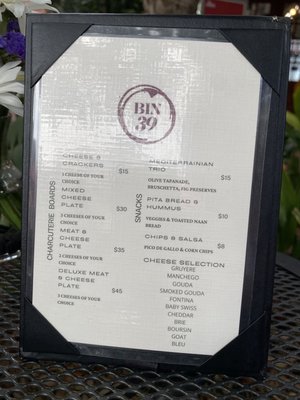 Menu photo 2 Bin 39 St. Augustine, FL