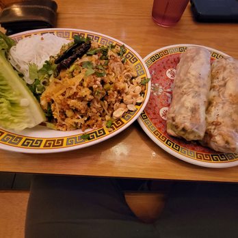 Lucky Lotus - Nam Khao crispy rice salad and lemongrass chicken summer rolls - Thai Near Me - Des Moines, Iowa Lucky Lotus - Nam Khao crispy rice salad and lemongrass chicken summer rolls - Thai Near Me - Des Moines, Iowa