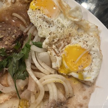 SaigonView - Raw onions, overcooked fried egg, and watery "sauce" - Vietnamese Near Me - Santa Ana, California