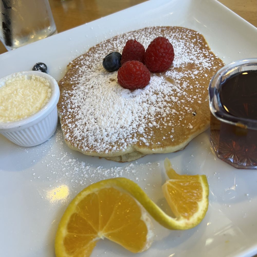 One piece of DELICIOUS pancake with great presentation !   You have to make special request for one.