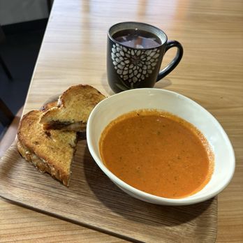 Peddlers Cafe & Catering  - Brie Grilled Cheese and tomato-artichoke bisque - Breakfast & Brunch Near Me - Ogden, Utah