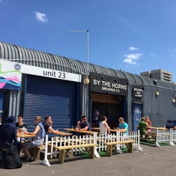 By The Horns Production Brewery - Sunny Saturday afternoon in the taproom 'beer garden'