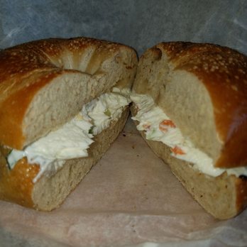 Bagels & Brew - Whole wheat with everything cream cheese if you wanna be a savage, but not too savage - Bagels Near Me - Astoria, New York Bagels & Brew - Whole wheat with everything cream cheese if you wanna be a savage, but not too savage - Bagels Near Me - Astoria, New York