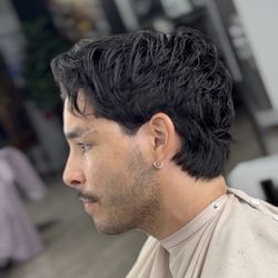 Rose Garden Barbershop - Textured mid length scissor cut by Karlo