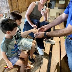 Insta-Gator Ranch & Hatchery - Petting Red Bean the gator.