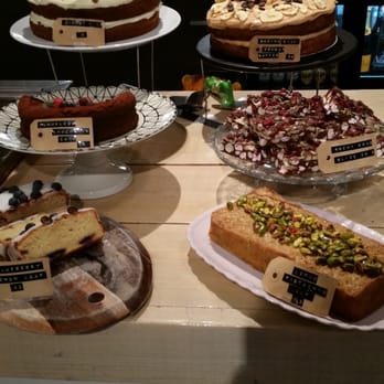 Bakers & Roasters - Dessert display: includes pistachio pound cake and other lovelies - Breakfast & Brunch Near Me - Amsterdam, New Hampshire