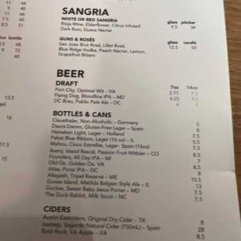 Barcelona Reston - Drink menu - trying Guns and Roses - Tapas/Small Plates Near Me - Reston, Virginia