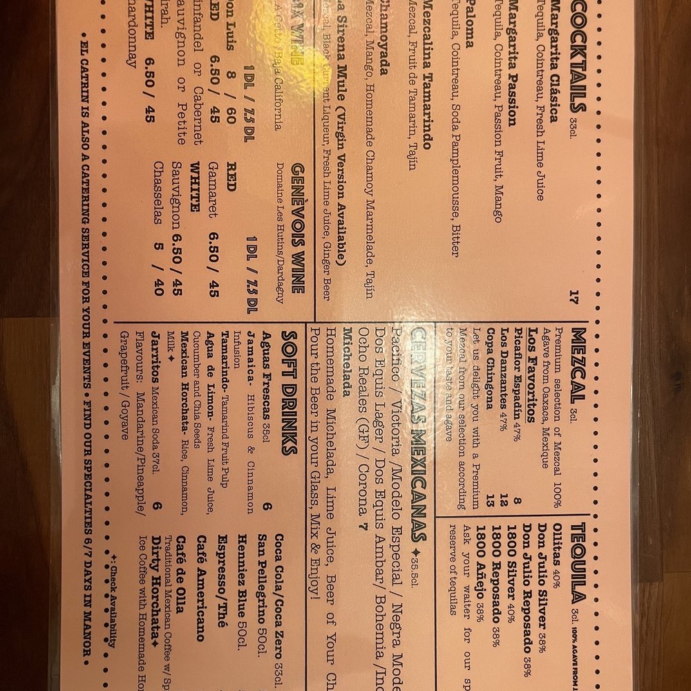El Catrín - Menu - Mexican Near Me - Geneva, GE El Catrín - Menu - Mexican Near Me - Geneva, GE
