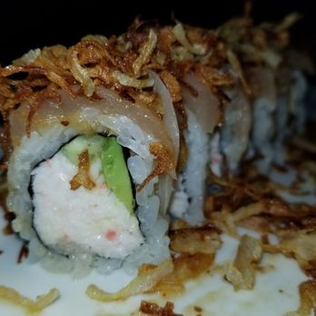Sushi OK - House Special Roll: CA Roll topped with albacore & fried onion. - Sushi Bars Near Me - Riverside, California Sushi OK - House Special Roll: CA Roll topped with albacore & fried onion. - Sushi Bars Near Me - Riverside, California