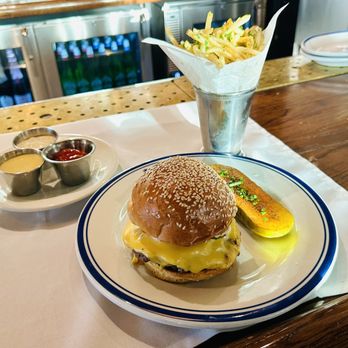 Hudson House - The Cheeseburger & Truffle Parm Fries - American Near Me - Dallas, Texas Hudson House - The Cheeseburger & Truffle Parm Fries - American Near Me - Dallas, Texas