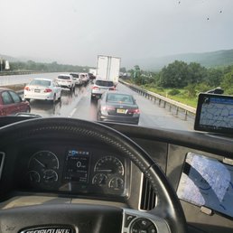 a view of a traffic jam a view of a traffic jam