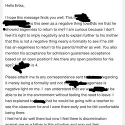 Khalsa Montessori School - My email response.
