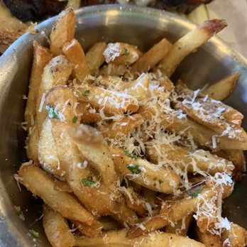Bad Daddy's Burger Bar - Truffle Parmesan Fries as an upgraded side with my Bacon Cheeseburger on Steroids - Burgers Near Me - Aurora, Colorado