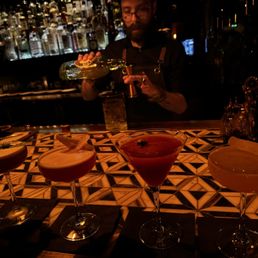 Joshua made amazing recommendations - the square root (carrot juice with gin), paper plane, northern elixir, and immortal rose. Joshua made amazing recommendations - the square root (carrot juice with gin), paper plane, northern elixir, and immortal rose.