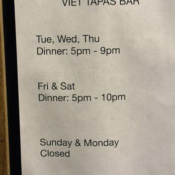 Viet Tapas Bar - Business Hours - Vietnamese Near Me - Los Angeles, California Viet Tapas Bar - Business Hours - Vietnamese Near Me - Los Angeles, California