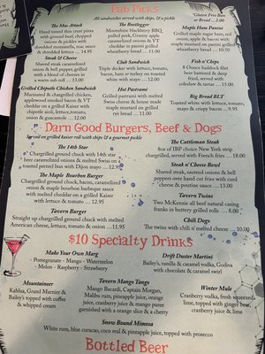 Menu photo 1 Tavern On the Hill Newport, VT Menu photo 1 Tavern On the Hill Newport, VT