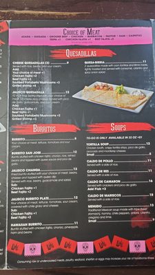 Menu photo 1 La Tequila - Corpus Christi Corpus Christi, TX
