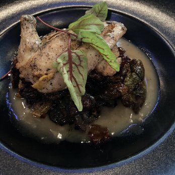 BLK SWAN - Lemon Herb Roasted Airline Chicken with Brussels Sprouts - New American Near Me - Baltimore, Maryland