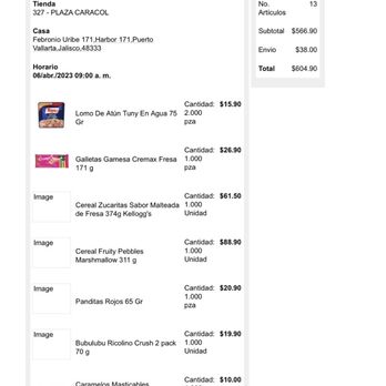 Soriana - My order confirmation - Grocery Near Me - Puerto Vallarta, JAL Soriana - My order confirmation - Grocery Near Me - Puerto Vallarta, JAL