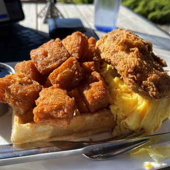 Mess Waffles, Etc. - Carb and protein goodness flash fried in happiness - Breakfast & Brunch Near Me - College Station, Texas Mess Waffles, Etc. - Carb and protein goodness flash fried in happiness - Breakfast & Brunch Near Me - College Station, Texas