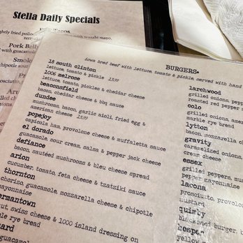 Stella - Sample of menu - New American Near Me - Iowa City, Iowa Stella - Sample of menu - New American Near Me - Iowa City, Iowa