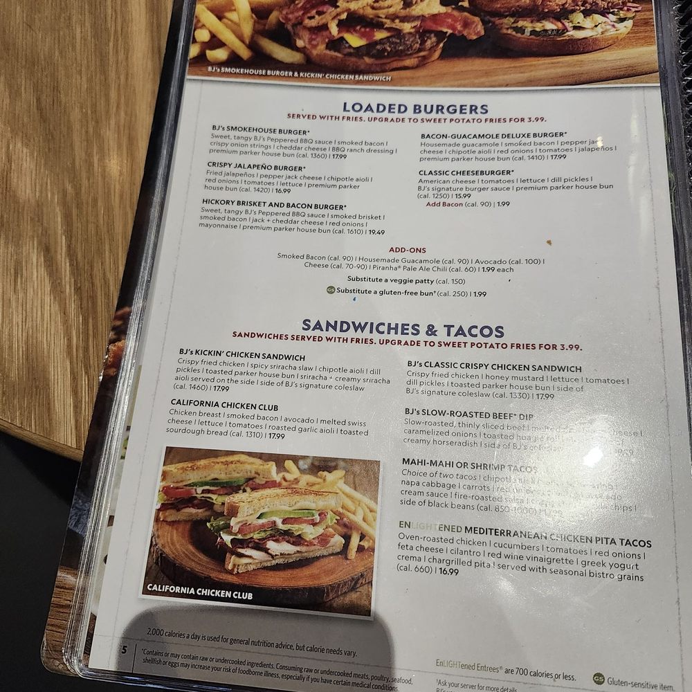 BJ's Restaurant & Brewhouse - Menu - Pizza Near Me - Burbank, California