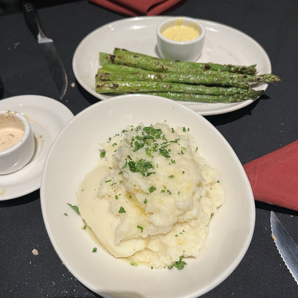 Cornelio’s Steak House - Mashed Potatoes and Grilled Asparagus - Steakhouses Near Me - Rancho Cucamonga, California